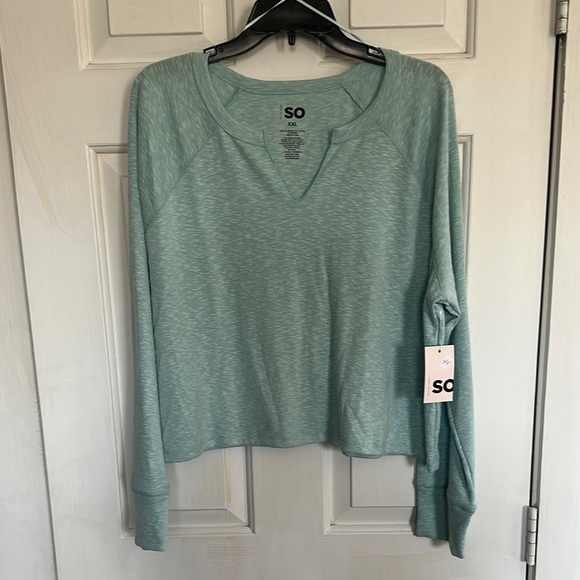 NWT SO blue long sleeve cropped top size XXL - Picture 1 of 5